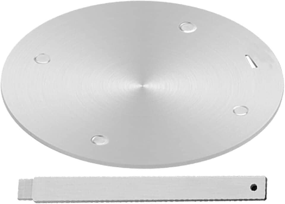 Placa de Condução de Calor para Fogão A Gás, Difusor de Calor, Placa Adaptadora de Indução de Aço Inoxidável, Alça Removível, Utensílios de Cozinha para Café, Leite, Fogão9,45 Polegadas,Prata