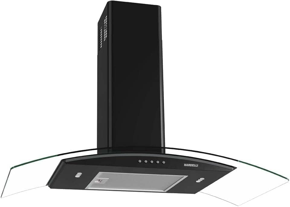 Coifa Nardelli de Parede Clean Vidro Curvo Black 90cm