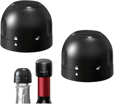 Kit com 2 Rolhas Para Garrafa de Vinho e Champanhe Tampa Reutilizável
