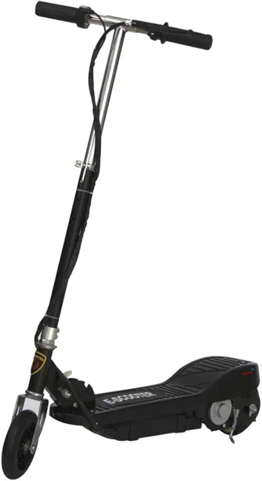 Patinete Elétrico Infantil Dobrável Recarregável, Scooter Motorizado Preto e Cinza, 95x75x37cm