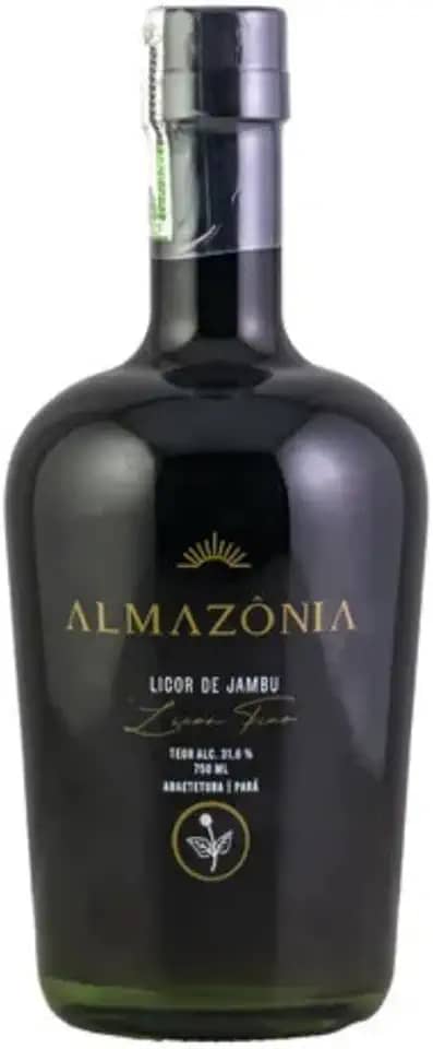ALMAZÔNIA® Licor Fino de Jambu 750 ml | Origem Amazônica | Efeito Sensorial Único | 31,6% Vol | Dourado Intenso