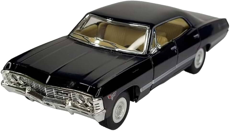Miniatura Carrinho De Ferro chevrolet impala 1967 Abre a Porta Carro antigo de Coleção Metal (impala preto)