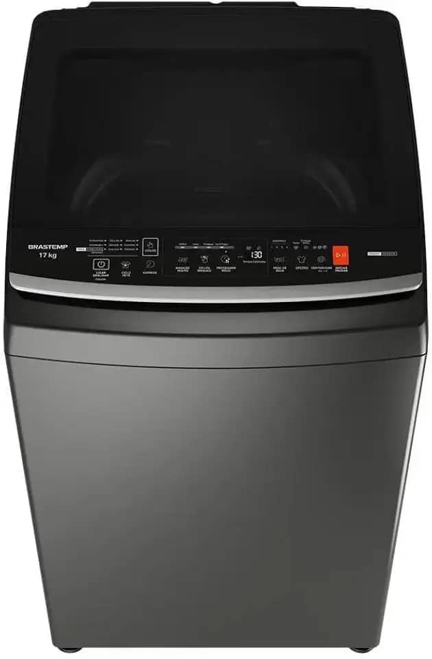 Máquina de Lavar Brastemp 17Kg Cinza Platinum com Design Infinity e Soft Close - BW17LTA 110v