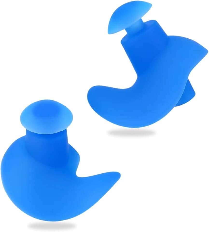 Protetor Auricular de Silicone para Natação, Moldável, Reutilizável, Azul, 2 Unidades