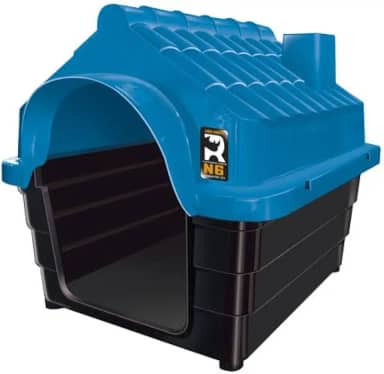 Casinha Grande Plástica Desmontável para Cachorros N6 Casa Azul