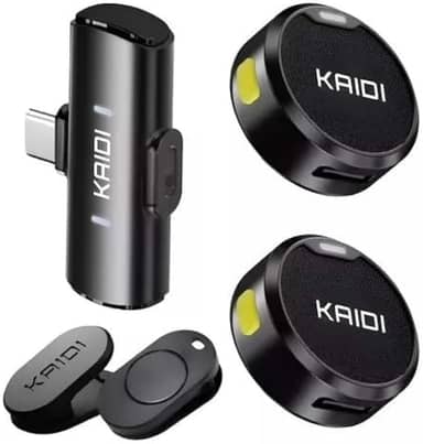 Microfone Sem Fio de Lapela Clip-on Para Celular – Compatível com iPhone 15/16, Android USB-C, Smartphone e Tablet – para Gravação, Vídeo, Podcast, YouTube e Live Streaming - Premium