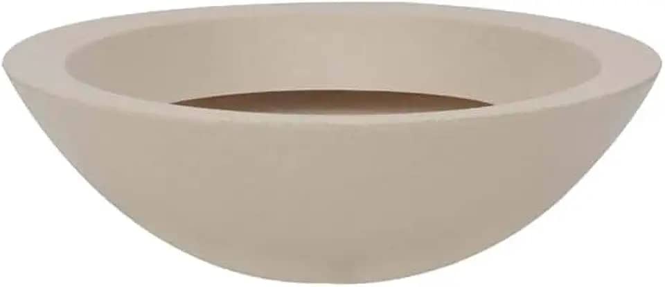 Vasart Malta Vaso de Flores Bowl, Granito Areia, 36x12cm