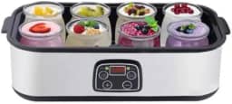 Máquina de Iogurte Automática de Grande Capacidade, 1400 ml, com 8 Garrafas de Porção, Iogurteira Elétrica, 110V
