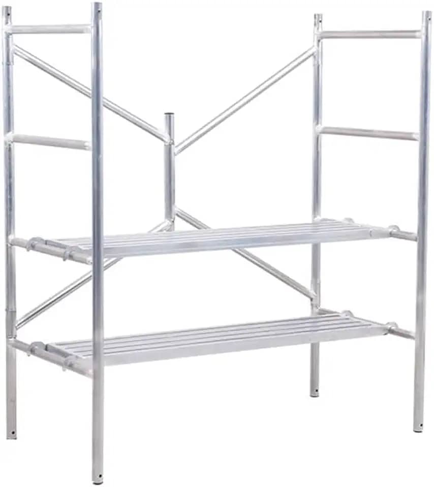 Equipamento De Andaime Dobrável, Plataforma De Andaime Portátil, Torre De Andaime Com Plataforma Antiderrapante Larga, Soldagem De Aço Galvanizado, 165cm/5.4ft
