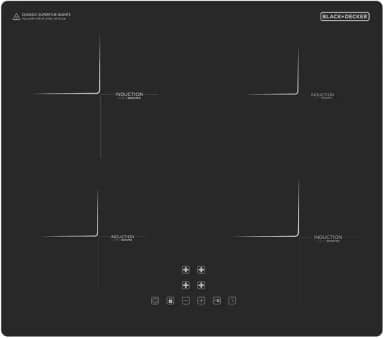BLACK+DECKER Cooktop de Indução 4 Bocas e Função Power Booster - 4 Zonas, Display Digital, Tampo em Vidro Cerâmico e Trava de Segurança 220V 7200W