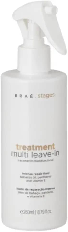 Leave In Conditioner BRAÉ Stages Multi Condicionante - Proteção Térmica, Desembaraçante, Leve, Cheiro de Salão - 260ml