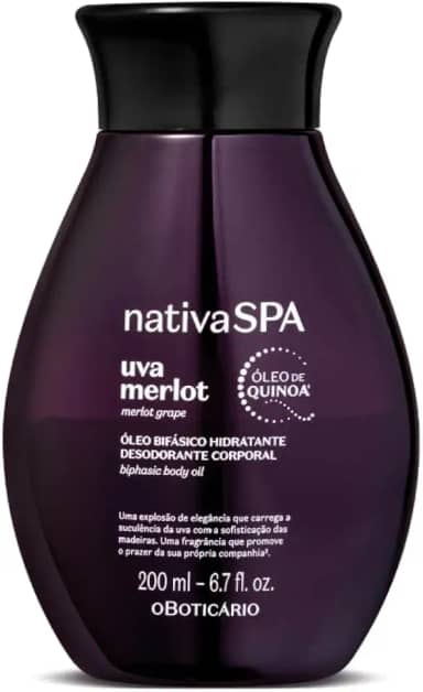 Óleo Bifásico Hidratante Desodorante Corporal Nativa Spa Uva Merlot 200ml