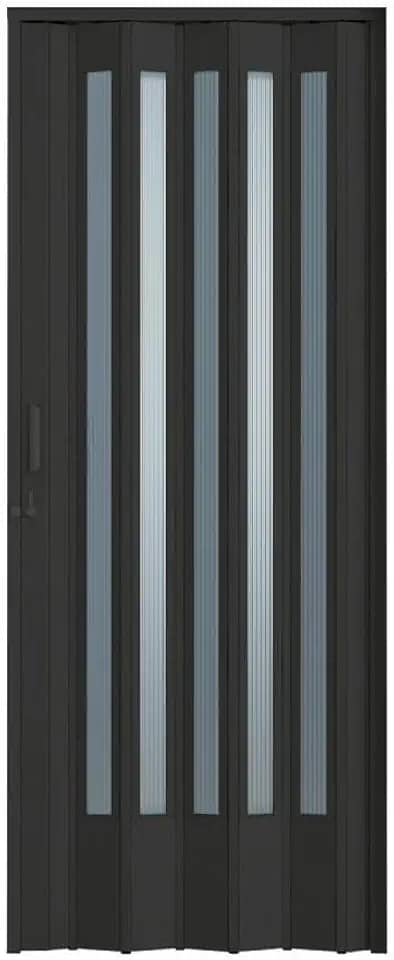 Porta Sanfonada Pvc Translúcida 210x60cm Bcf Preto