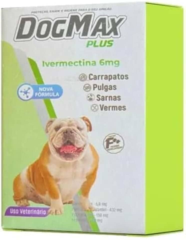 DogMax Plus - Ação 4 em 1 - Remédio para pulgas, carrapatos, vermes e sarna 4 Comprimidos 30kg