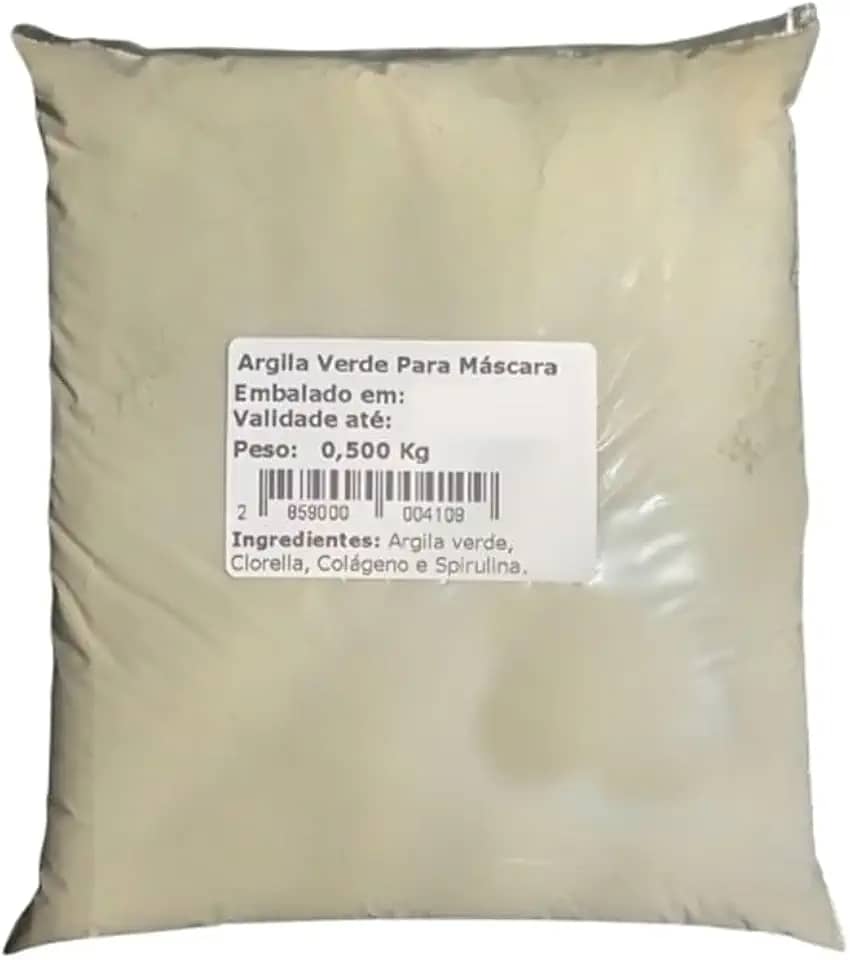 Argila Verde em Pó Para Máscara 500g + Modo de Usar