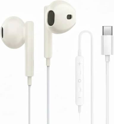 Fone De Ouvido Com Fio Tipo C com Microfone Integrado Áudio Redução de Ruido Cor Branco