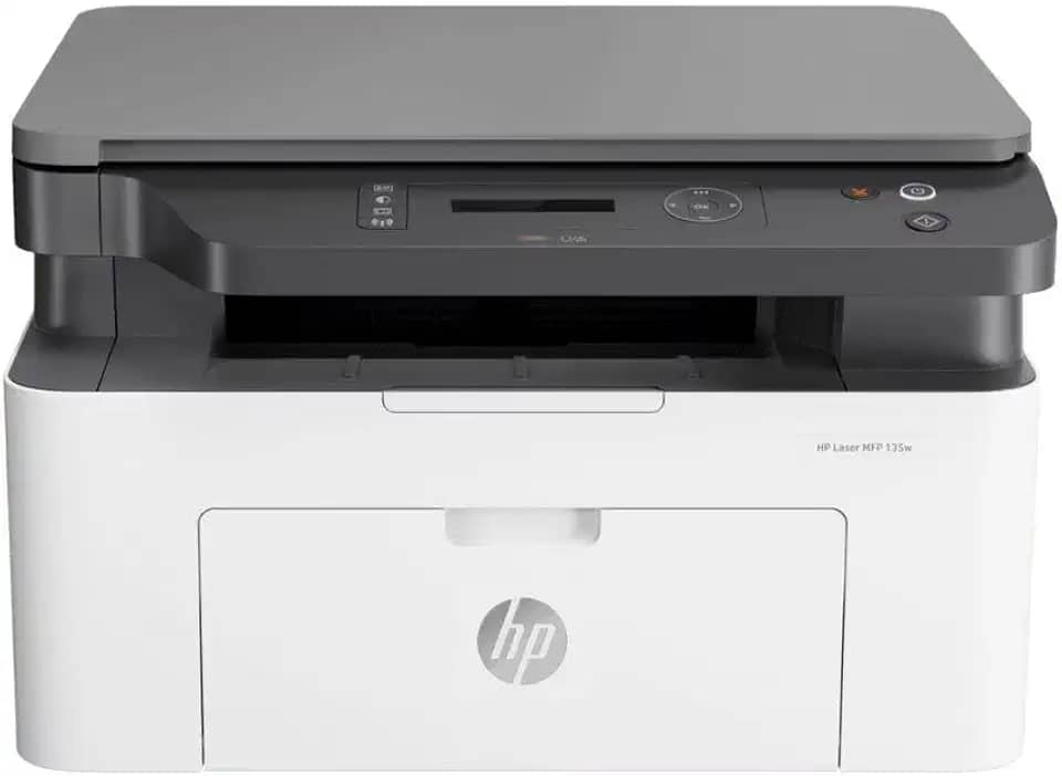 Impressora Multifuncional HP Laser MFP 135w 220v. Tecnologia de Impressão Laser Wi-Fi. Funções: Imprimir, Copiar, Digitalizar. Cor ‎Branca/Preta (4ZB83A#AC8)