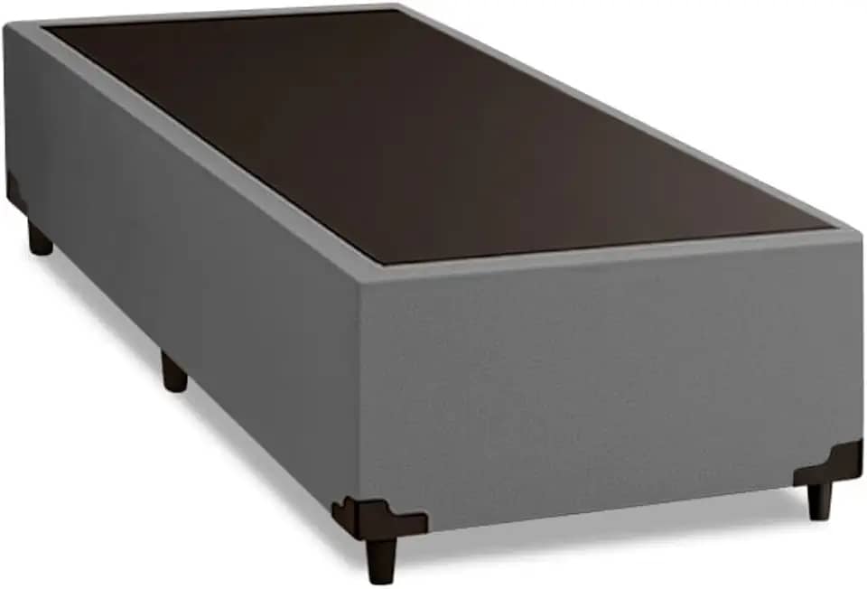 Cama Box Solteiro 0,88m com 38cm de Altura Suede Prince Cinza