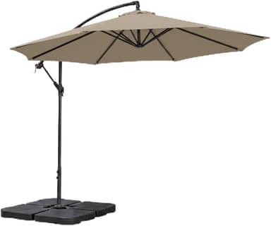 Kit Ombrelone Lateral Suspenso 3m Kauai + Base 60 Litros Quadrada Piscina Jardim