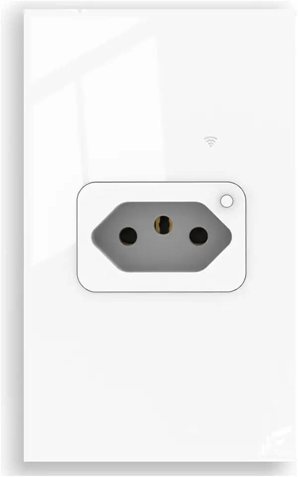 Tomada Inteligente WiFi 20 Amperes com Monitor de Energia, Compatível com Google Home e Alexa, Vidro Temperado, Timer e Automação