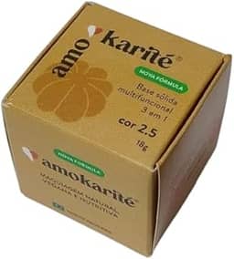 Base Sólida Multifuncional AmoKarité, 3 em 1, 15g, Natural Vegana (AK 2,5)