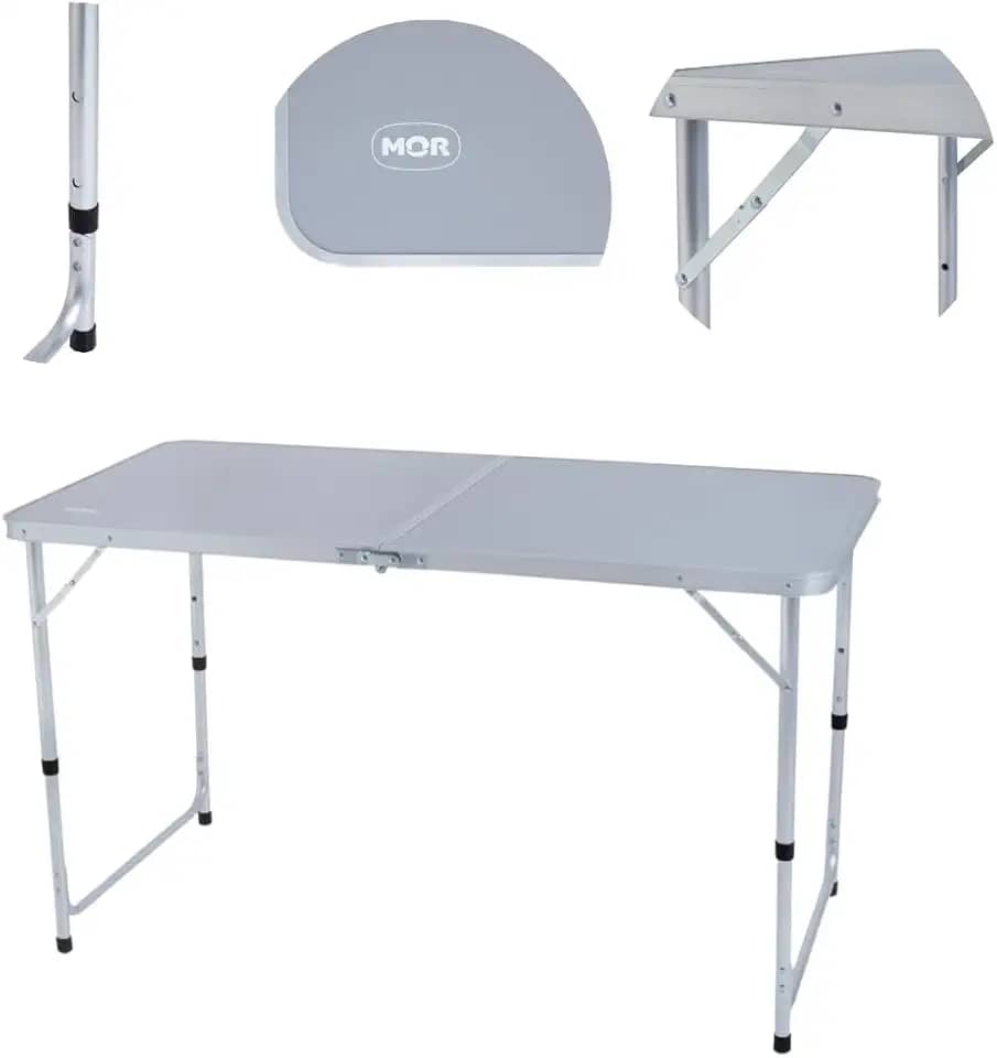 Mesa Dupla Mor Dobravel Compacta e Resistente Grande Para Camping e Festas