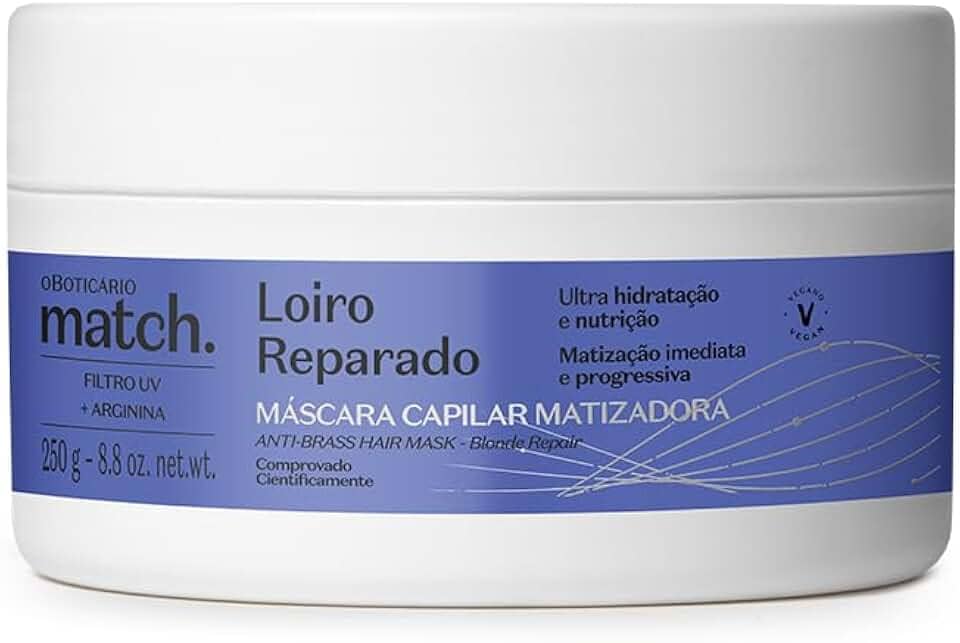 O BOTICARIO MATCH MASCARA MATIZADORA LOIRO REPARADO 250g