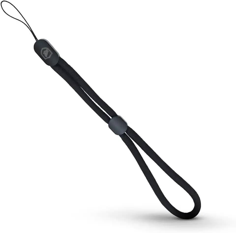 Gshield Cordão Universal de Pulso para Capa de Celular 20cm Alça Ajustável de Nylon Balístico, Preto