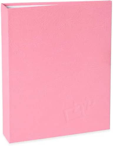 Álbum de fotos Ical. encadernação tradicional. para 120 fotos 10x15cm - envelope plástico transparente - linha Cores - modelo rosa texturizado - 170