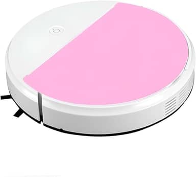 Robô Aspirador Inteligente, 1800PA, Ultravioleta UV, 550ml, Bivolt, 60min Autonomia, Perfil Baixo 6.8cm, Branco e Rosa, com Acessórios de Limpeza