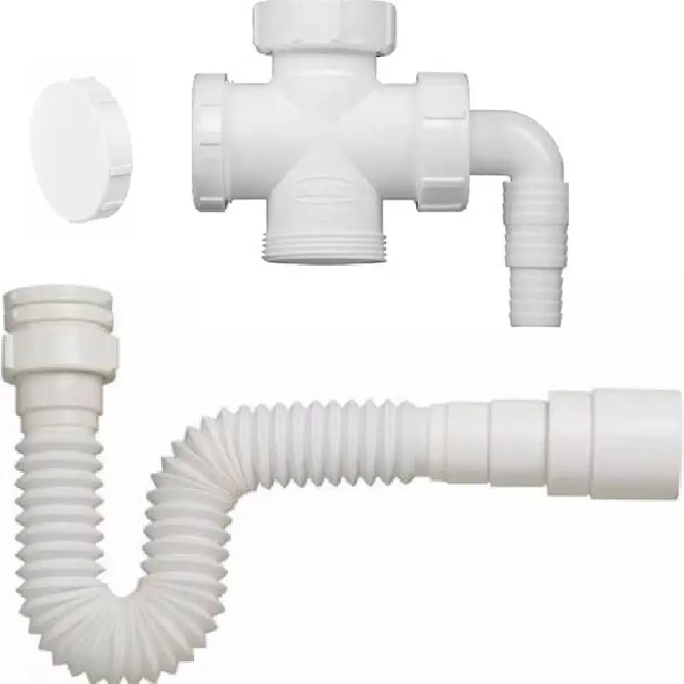 CONEXÃO ADAPTADOR MÁQUINA LAVAR ROUPA LOUÇA TANQUE E SIFÃO TUBO EXTENSIVO