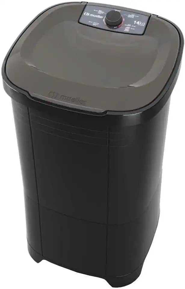 Mueller Máquina de Lavar Roupa Semiautomática Tanquinho 14 kg Preto 220V MLT14B