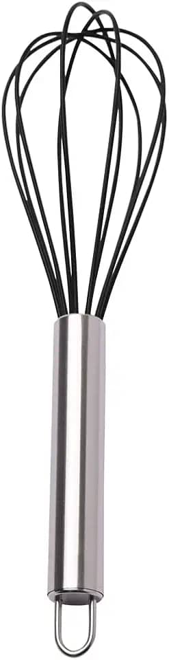 Mimo Style Batedor de Ovos e Massas Fouet, Cabeça de Silicone e Cabo em Inox de Excelente Durabilidade, Para Diversas Receitas, Massas de Bolo, Tortas, Pães, Cremes e Claras em Neve, SN914X B,