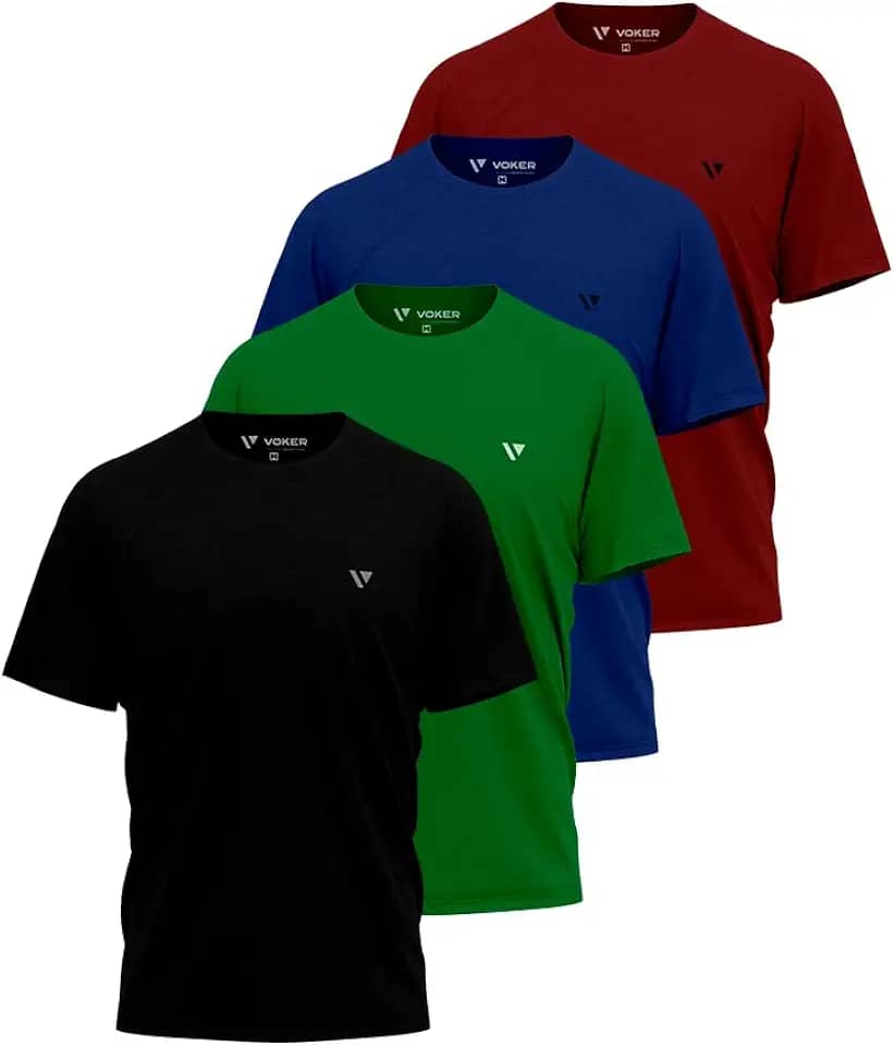Kit 4 Camisas Camisetas Masculina Slim Voker Premium 100% Algodão