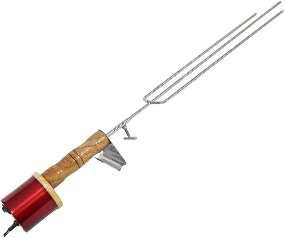 Espeto Eletrico Giratório Bivolt Inox Triplo churrasco Gastrobel Vermelho Verniz