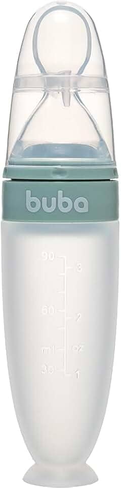 Buba, Colher Dosadora Em Silicone Com Ventosa Verde
