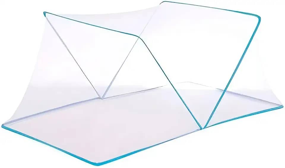 Mosquiteiro Cama Casal Tenda Portátil Dobrável Prática Mosquiteiro Cama Casal Tenda Portátil Dobrável Prática Cor:Azul
