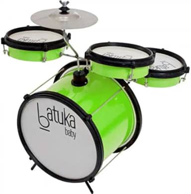 Bateria Baby Verde Citrico - Bumbo 10", Tom E Caixa 06" Corpo De Abs
