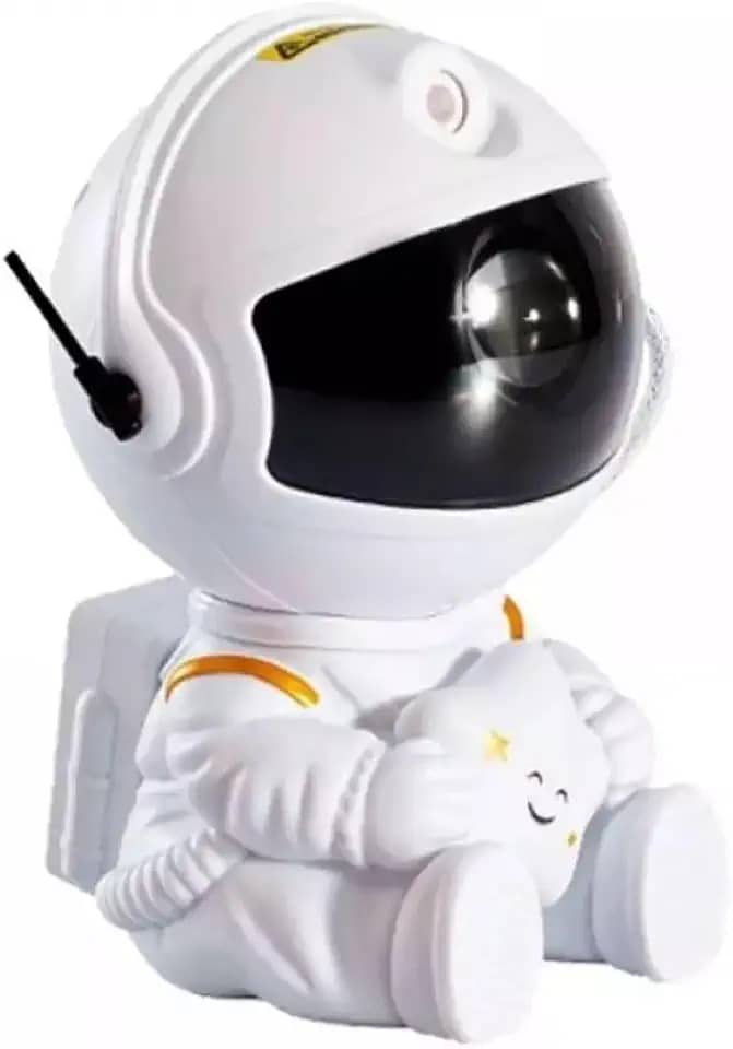 Projetor de luz de galáxia em forma de astronauta, projetor Space Buddy, luz noturna para quarto, controle remoto e temporizador, projetor de estrelas no teto Astro Alan para crianças e adultos