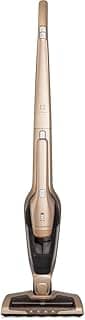 Aspirador de Pó vertical bateria ergorapido 2 em 1 Electrolux 45 min Luz LED pedal limpeza facil escova rotativa bocal extra pelos animais luz frontal LED capacidade 460Ml ERG26 Bivolt Dourado