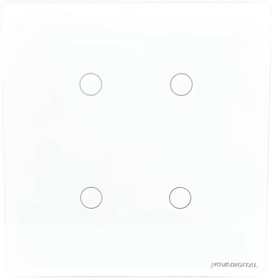 Interruptor Inteligente Zigbee 4 Teclas Botões Touch 4x4 Compativel Tuya Smart Life Alexa e Google Assistent - Novadigital (Branco)