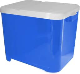 Porta Ração Pet Container 15kg Armazenamento de Ração Animal Capacidade 32,5x34x38cm - cores azul preto ou rosa (azul)