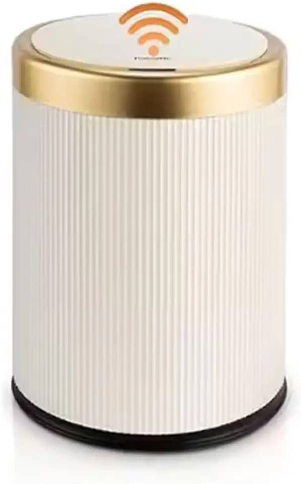 Lixeira com Tampa Inteligente Sensor Automático Aproximação, 10 Litros, Abertura sem Toque, 27,5 x 23,5 cm (Branco)