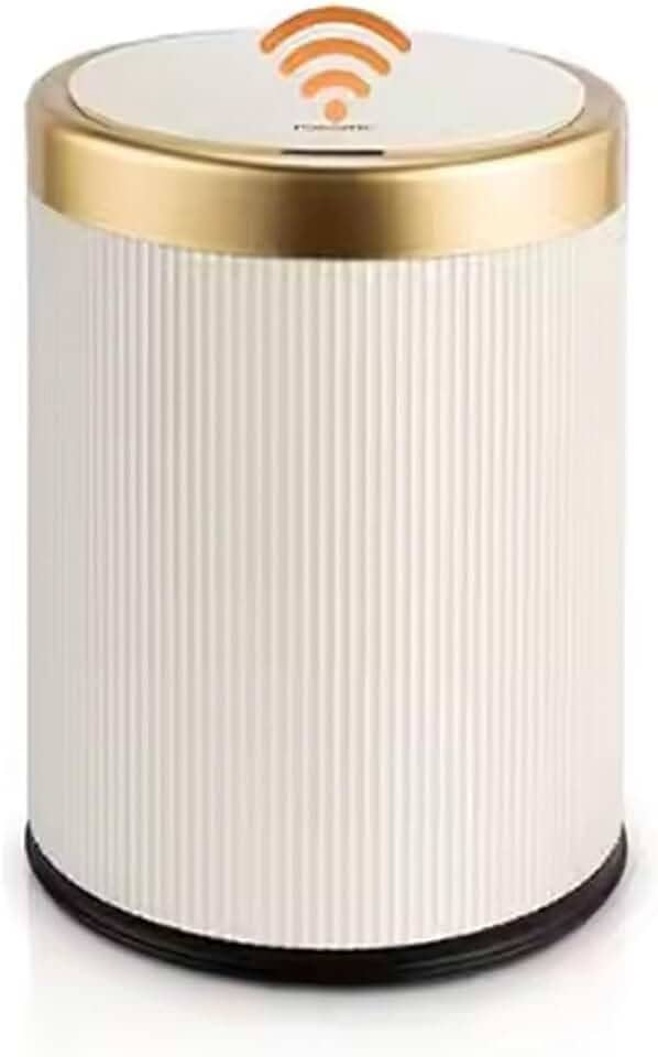 Lixeira com Tampa Inteligente Sensor Automático Aproximação, 10 Litros, Abertura sem Toque, 27,5 x 23,5 cm (Branco)