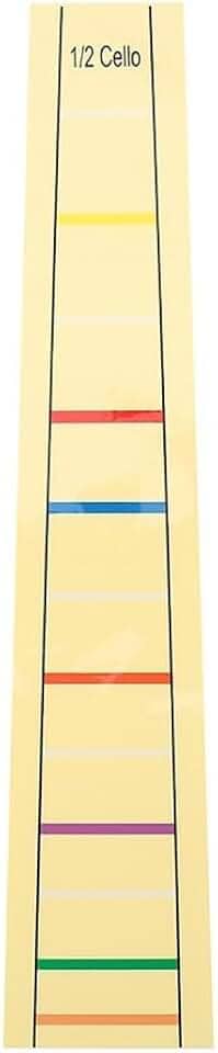 Adesivos de etiqueta de escala de violoncelo tamanho 1/2 – Adesivo removível para dedo de violoncelo marcadores de posição dos dedos para iniciantes