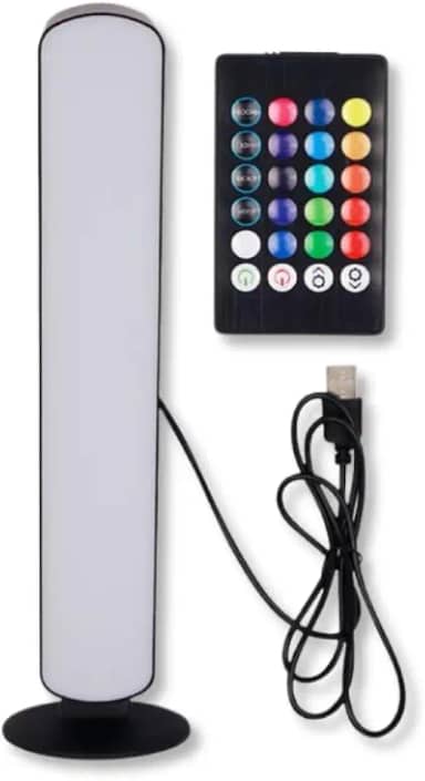 Luminária LED RGB Decorativa com Controle Remoto USB – 16 Cores, Luz Ambiente Relaxante e Setup Gamer