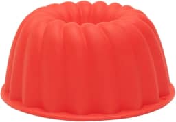 Mimo Style Forma de Silicone Vermelha de Assar Para Pudim, Pode ser Usada para Flan, Bolo, Pastas, Cremes - Antiaderente com 10cm de Diâmetro e Capacidade de 240 ml Flexivel e Resistente
