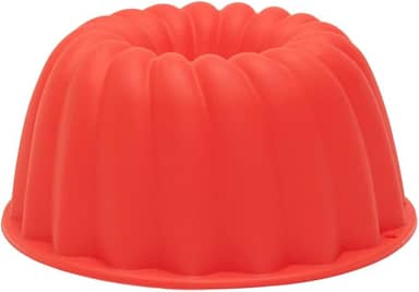 Mimo Style Forma de Silicone Vermelha de Assar Para Pudim, Pode ser Usada para Flan, Bolo, Pastas, Cremes - Antiaderente com 10cm de Diâmetro e Capacidade de 240 ml Flexivel e Resistente