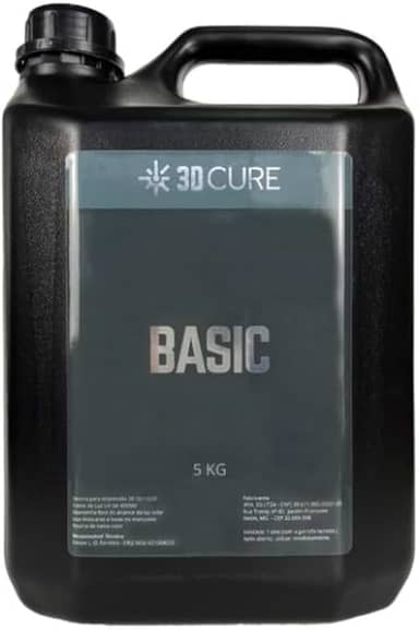 Resina 3D Cure Basic - 5kg Para impressão 3D, fácil impressão, maior reatividade, alta pigmentação, impressões gerais e baixo odor (Cinza Claro)