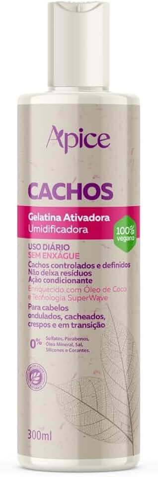 Ápice Gelatina Ativadora e Umidificadora de Cachos | Definição, Hidratação e Controle de Frizz para Cabelos Cacheados, Ondulados, Crespos e em Transição | 300ml